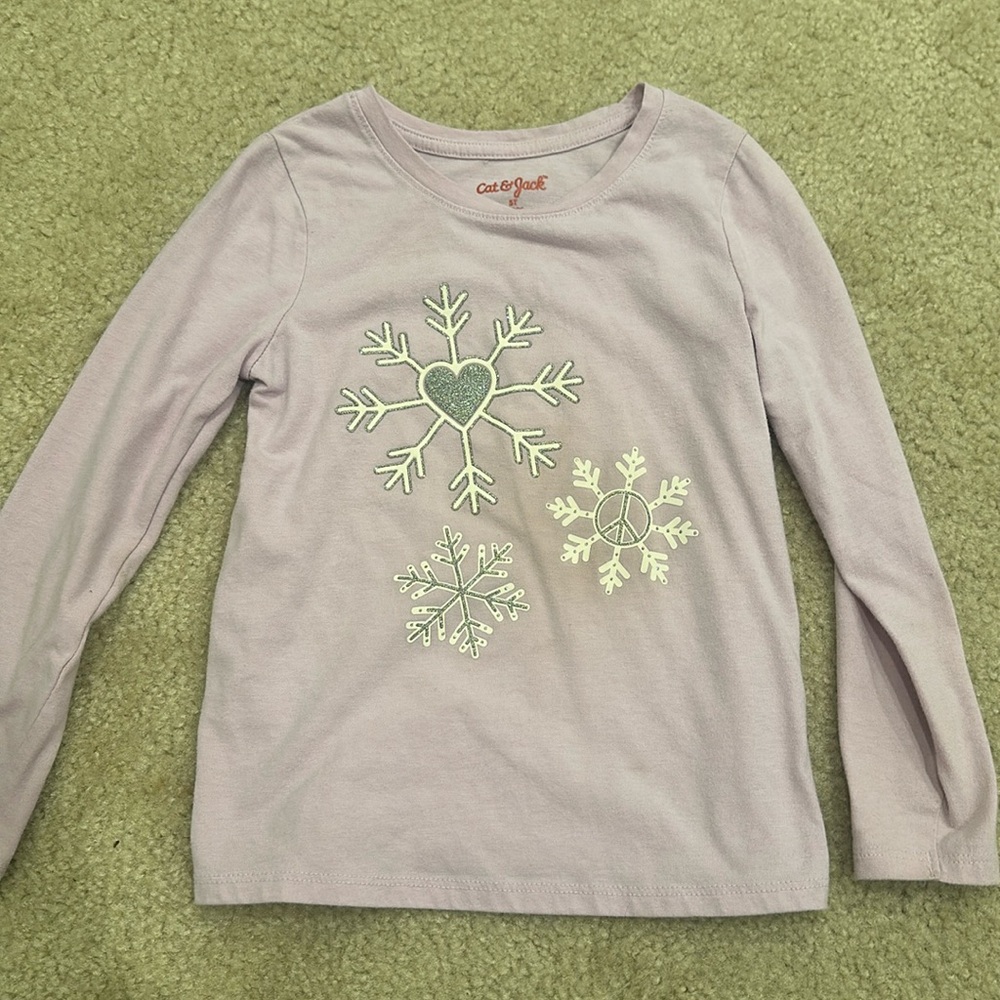 Cat & Jack Snowflake Long Sleeve Shirt-5T